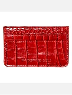 🆓️ W/ $45 Purchase Below The Belt Red Vegan Croc Embossed Card Wallet ~ NWT